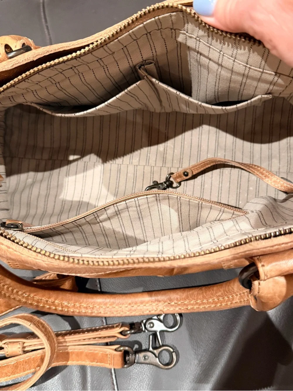 FRYE/Melissa Satchel - Tan Leather Shoulder Bag